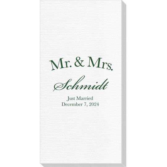 Mr  & Mrs Arched Deville Guest Towels